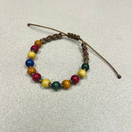Multicolor Wood Bead Bracelet