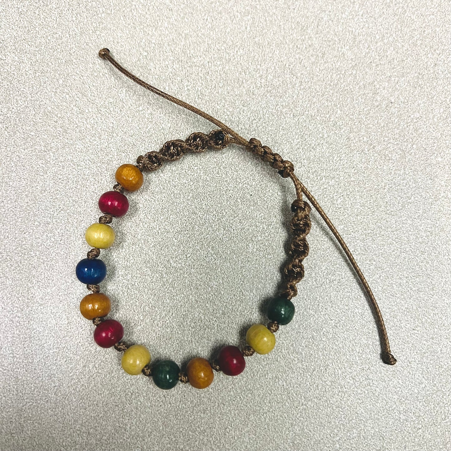 Beaded Macrame Adjustable Bracelet